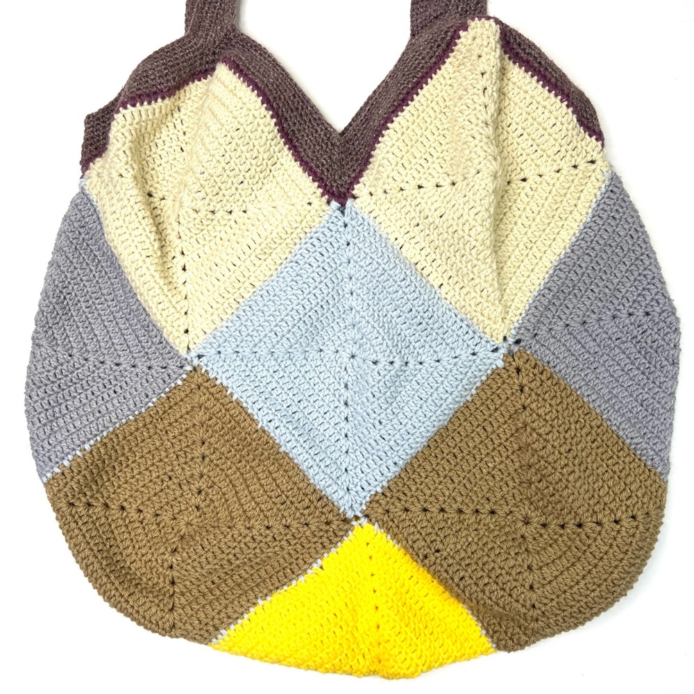 Unique Handmade Crochet Granny Square Large Tote Bag - Picture 6 of 13
